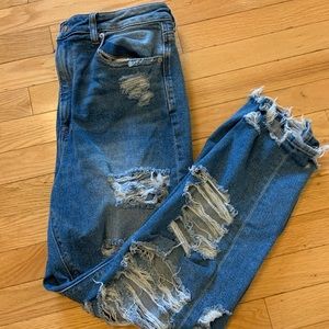 American eagle ripped mom jeans